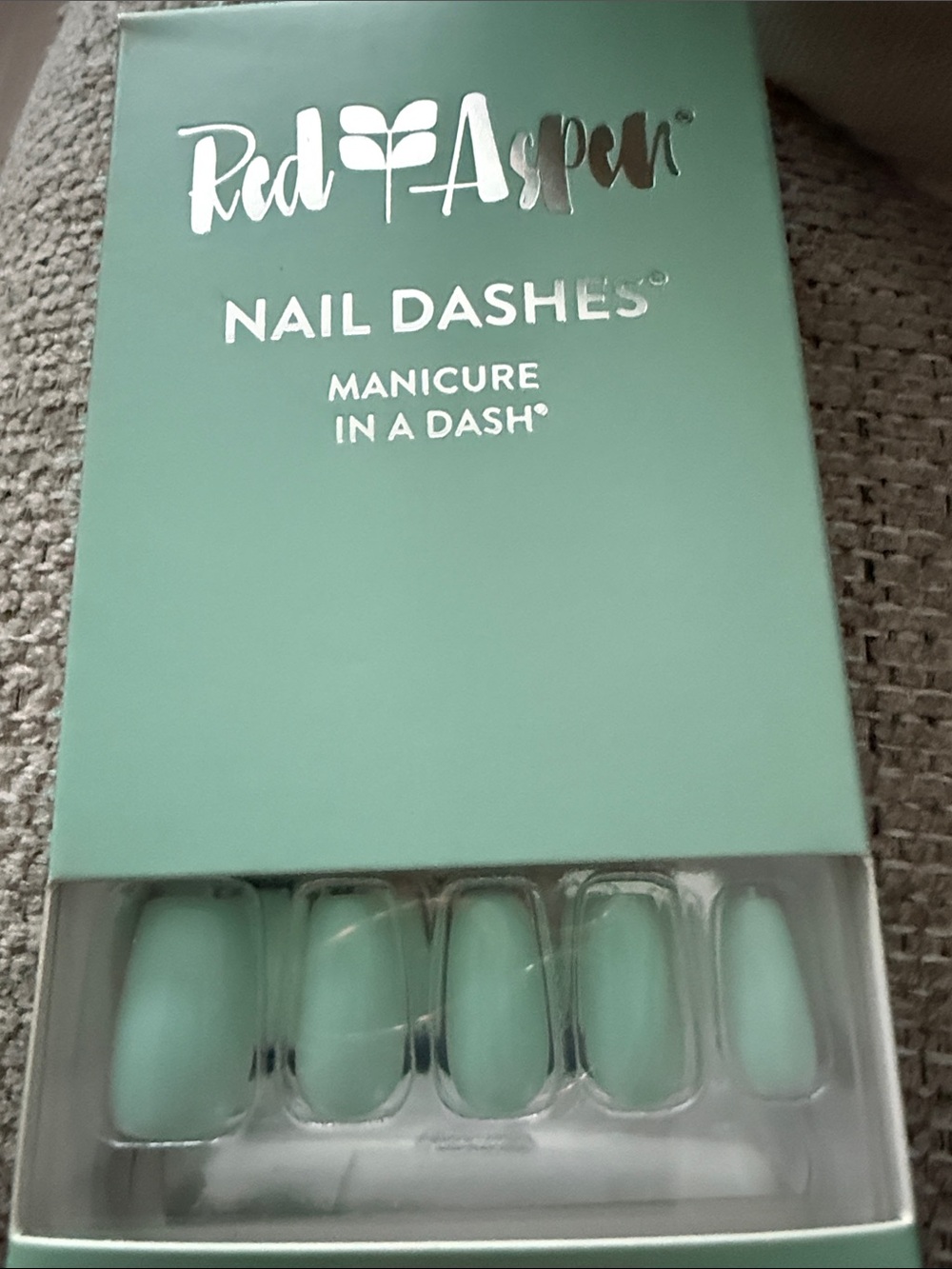 🌸Red Aspen Nail Dashes Press-On Nails - Mint Green